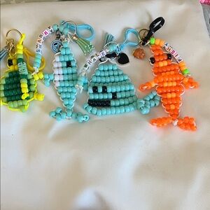 Colorful Beaded Animal Keychains Set